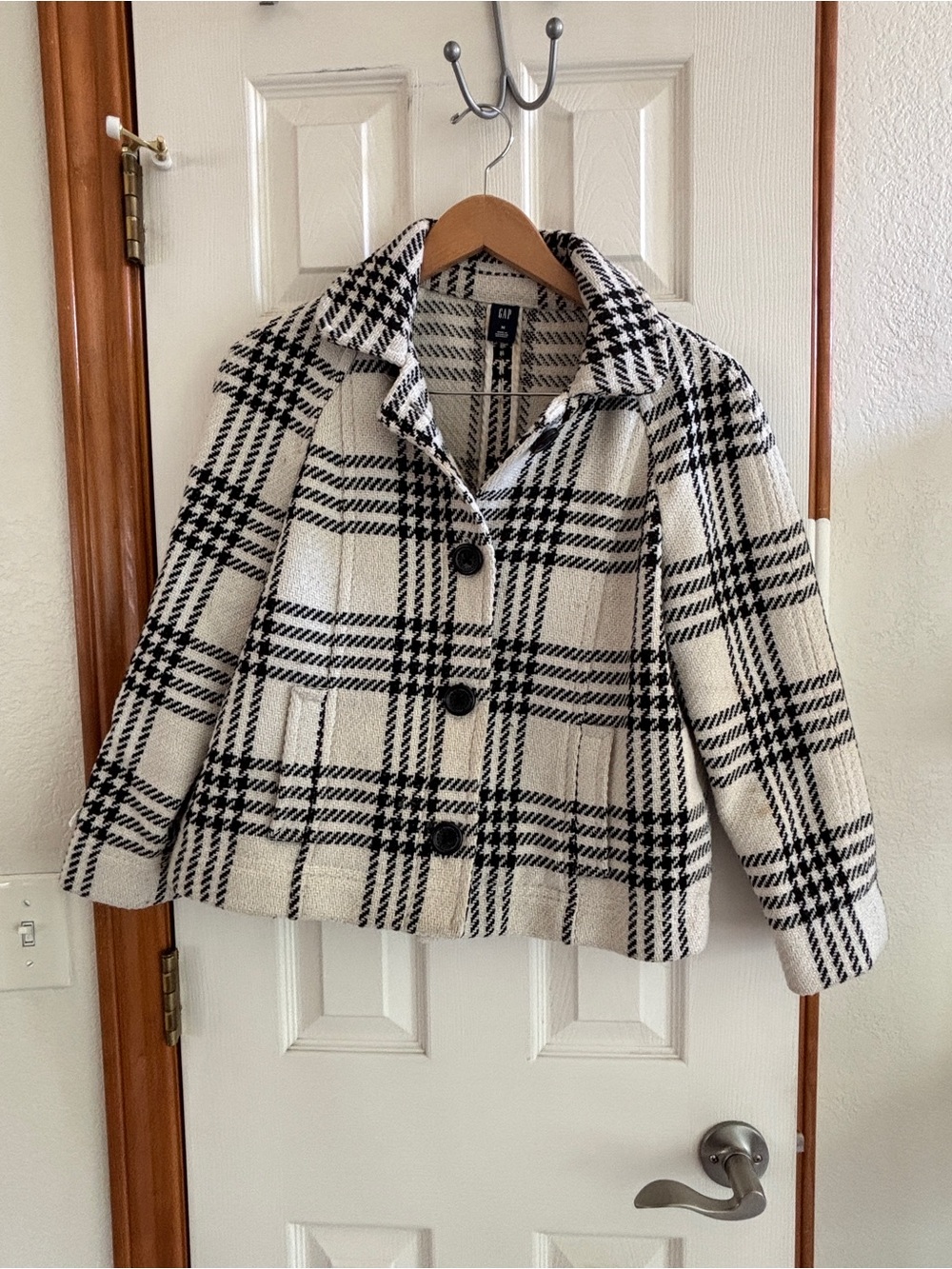 GAP Black and White Plaid Jacket